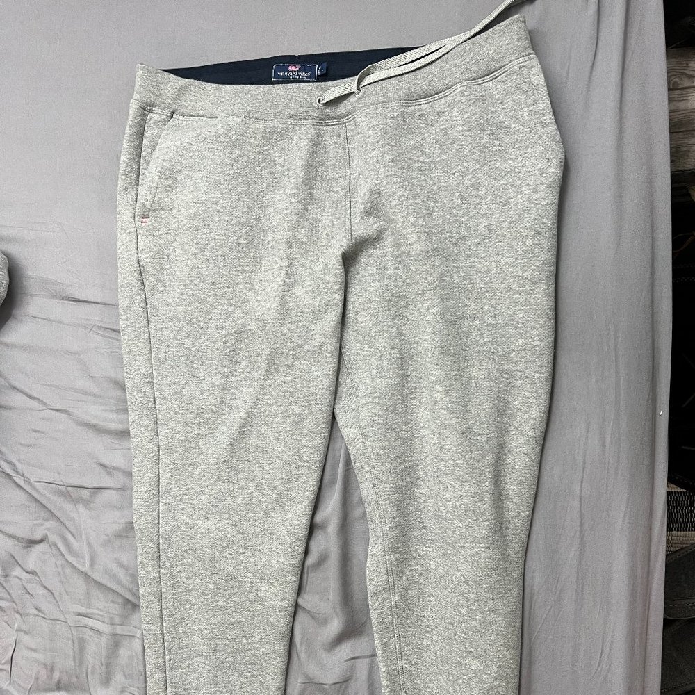 Vineyard Vines Saltwater Fleece Jogger Sweatpants (GRAY HEATHER)